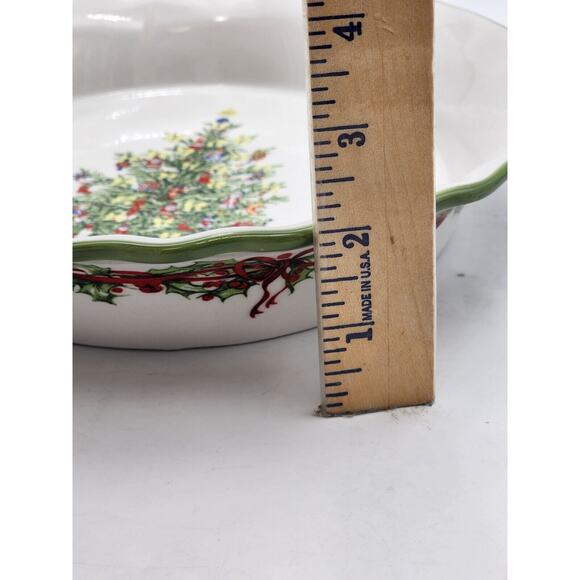 Christopher Radko Traditions Holiday Celebrations Quiche Pie Plate Dish 10" - Picture 15 of 16